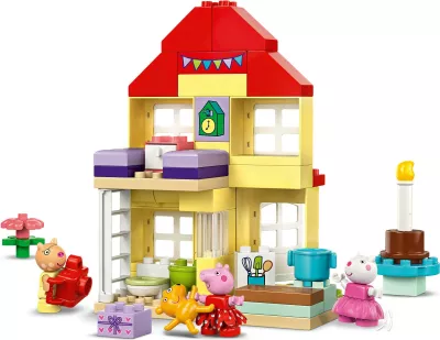 Set ndërtimi LEGO DUPLO 10433 Peppa Pig Birthday House, 59 pjesë, multikolor