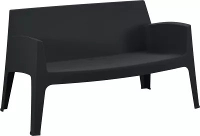 Divan i jashtëm 2-vendësh SLEEK, polipropilen, ngjyrë e zezë, FH6366.02, 118x48.5x73cm