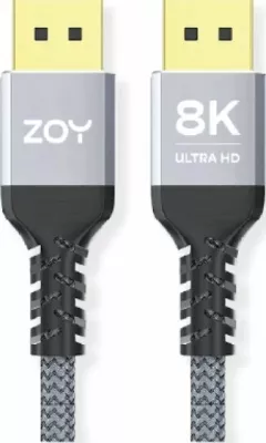 Kabllo DisplayPort ZOY ZCD3 3m DP 1.4 8K 60Hz 32.4Gb/s, gri
