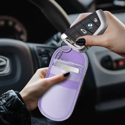 Mbështjellës çelësi makine Tech-Protect KLR100, bllokim RFID, vjollcë
