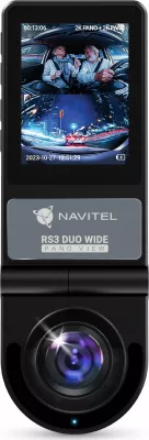 Video regjistrues për veturë Navitel RS3 Duo Wide 2K QHD, 2 kamera, microSD deri 512GB, ekran 2", i zi