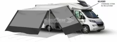 Panel anësor & frontal për awning/tendë BRUNNER Belvedèr 0106051N 280x195cm poliester 300D, gri
