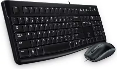 Set tastierë dhe maus Logitech MK120, USB, QWERTZ, i zi