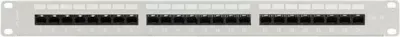 Patch panel LANBERG 24 porta 1U 19" kat.5E, ngjyrë gri me organizues kabllosh