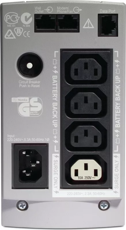 UPS APC Back-UPS, Standby (Offline), 0.5 kVA, 300 W, Sine, 160 V, 300 V