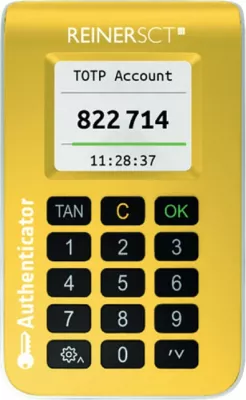 Autentifikues OTP REINER SCT 2708015-000, token TAN/TOTP, me tastierë, AAA, bardhë/verdhe