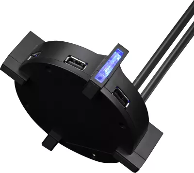 Mbajtëse për kufje Marvo HZ-04, RGB, hub 4x USB 3.0, e zezë