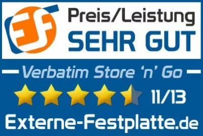 Hard disk i jashtëm Verbatim Store 'n' Go 1TB USB 3.0 2.5" 53071, argjendtë
