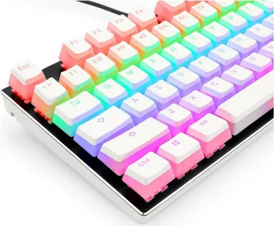 Keycaps Redragon A130 PBT Doubleshot, 104 copë, bardhë