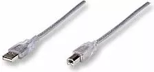 Kabllo USB Manhattan 345408 USB-A në USB-B 5 m USB 2.0, argjendtë