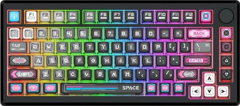 Tastierë mekanike Redragon K732MC-RGB-PRO Uranus Pro 82, RGB, wireless/wired, anglisht, e zezë