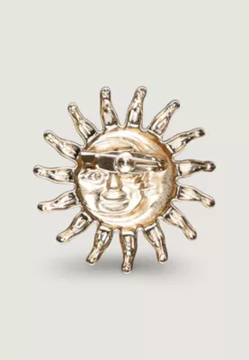 Broshe për femra I am Spille Sole, ngjyrë ari (gold wood)