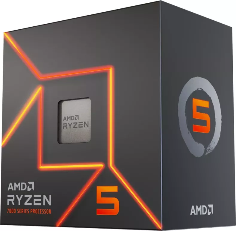 Procesor AMD Ryzen 5 7600, 6C/12T, 3.8-5.2GHz, 38MB cache, 65W, AM5, me Radeon Graphics, me ftohës Wraith Stealth (BOX)