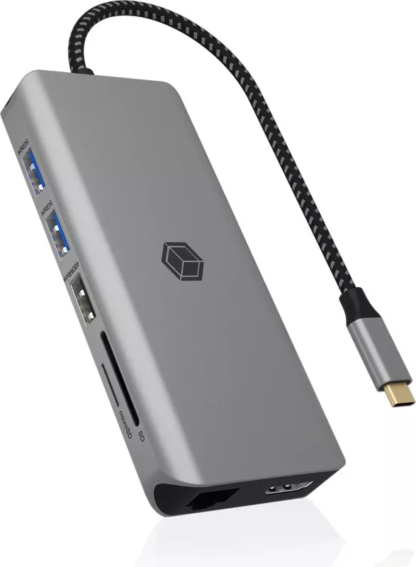 Docking station ICY BOX IB-DK4061-CPD, USB Type-C, 100W, HDMI, Ethernet, gri