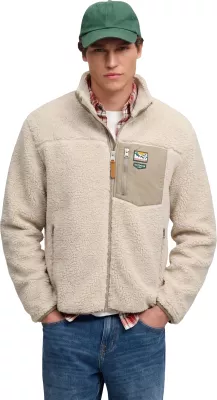 Jakne fleece për meshkuj Superdry Mountain Full Zip SDM2014575A, bezhë e çelët
