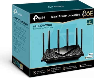 Router TP-Link Archer AXE5400, Wi-Fi 6E, Tri-band, Ethernet LAN, i zi