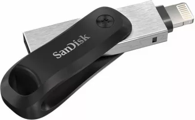 USB flash drive SANDISK iXpand Go SDIX60N-128G-GN6NE 128GB USB-A/Lightning USB 3.0, zi/argjendtë (1 copë)