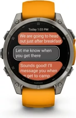 Smartwatch Garmin Fenix 8 Amoled Sapphire GPS 47mm, titan, portokalli