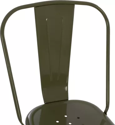 Karrige për ngrënie MELITA FH8641.43 metalike, ngjyrë ulliri e errët, 43x50x82H cm.