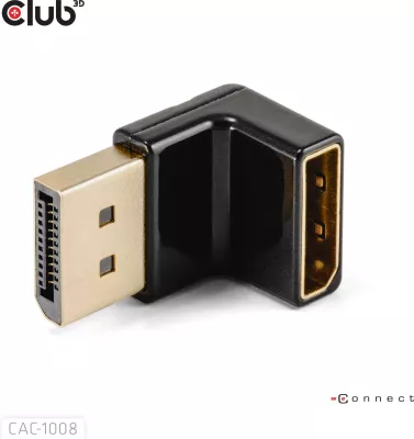 Adapter DisplayPort Club3D 1.4, 90 shkallë, 4K@120Hz, zi