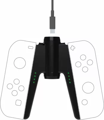 Karikues dual për Joy-Con FREAKS & GEEKS JOY-CONS Dual Charger, kabllo USB-C 2.5 m, i zi