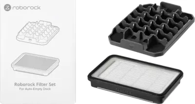 Set filtrash ROBOROCK për stacion vetë-zbrazës H60 Hub Ultra/H60 Hub Pro, HEPA, 2 copë, e zezë/bardhë