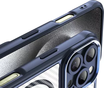 Mbështjellës Hurtel Leading Series MagSafe për iPhone 16 Pro Max, Silikon, Blu