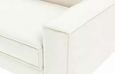 Divan treshe Atelier del Sofa, Sparrow 3, ngjyrë Milk Froth, këmbë arrë