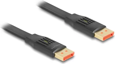 Kabllo DisplayPort DeLOCK 1.4, 5 m, 8K 60Hz, e sheshtë, e zezë