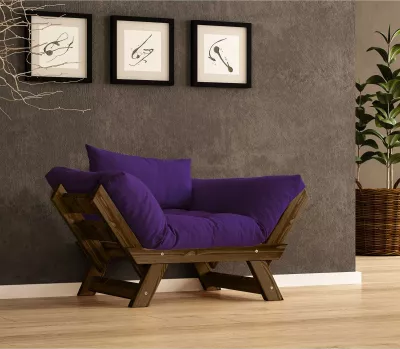 Karrige për kopsht një vend, ngjyrë arre dhe vjollcë, Skye Decor, CPT8137-140