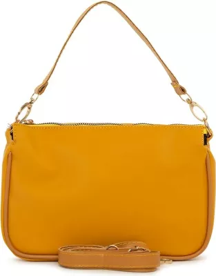 Çantë krahu e vogël, saten, ngjyrë e verdhë, Zoozie Bags, 4464 - 55243