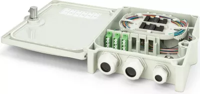 Kutia shpërndarëse fibër optike Digitus FTTH/FTTB, 12 fibra, LC/APC, e bardhë