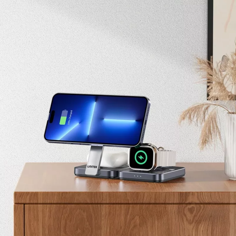 Karikues wireless UNITEK P1300AGY01 për celular, kufje, smartwatch, Gri