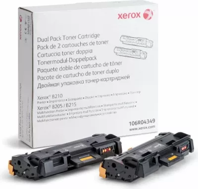 Toner XEROX 106R04349 për B205/B210/B215 6000 faqe, i zi, paketë 2 copë