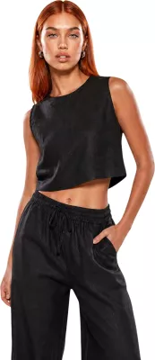 Crop top për femra I am 17612, e zezë