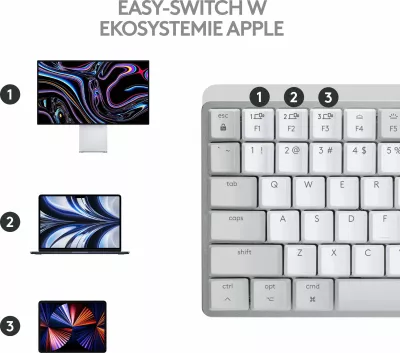 Tastierë mekanike wireless Logitech MX Mechanical Mini për Mac 920-010799, US layout, me ndriçim, gri