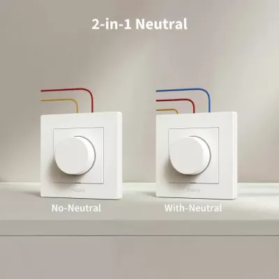 Switch dimmer smart AQARA Dimmer Switch H2 EU KD-R01D-G, Matter, Thread/Zigbee, monitorim energjie, gri