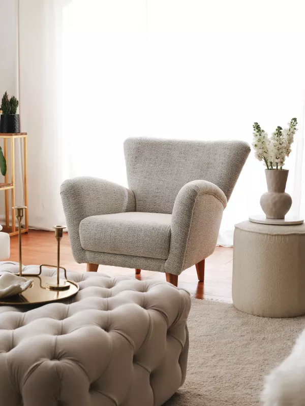 Karrige krahu Atelier del Sofa, teddy, ngjyrë gri