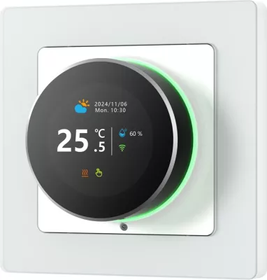 Termostat i mençur Wi‑Fi, Avatto, WT20R-BH-3A-W-WiFi, ekran TFT, kontroll zëri, Tuya Smart Life, i bardhë