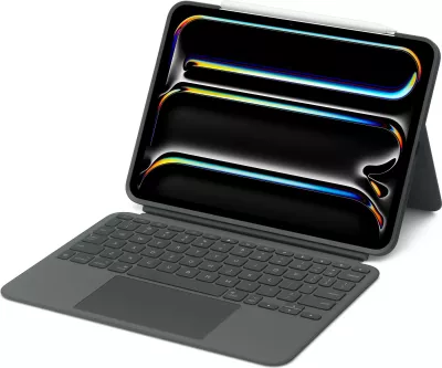 Tastierë me trackpad Logitech për iPad Pro 13-inch (M4), QWERTY, anglisht, me dritë, e zezë