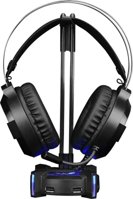 Mbajtëse për kufje Marvo HZ-04, RGB, hub 4x USB 3.0, e zezë