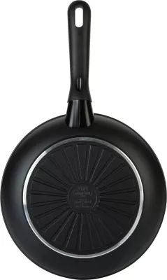 Tigan Ballarini AVOLA 24 cm, alumini, veshje jo-ngjitëse, tregues nxehtësie, i zi