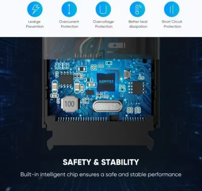 Adapter USB 3.0 në SATA UGREEN 60561, deri 12 TB, 5 Gbps, UASP, për HDD/SSD 2.5\"/3.5\", i zi, me kuti