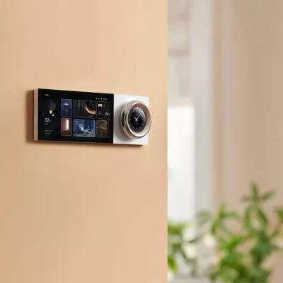 Switch smart me ekran AQARA Touchscreen Dial V1 EU DS-K01D, LCD 2.08\", Wi-Fi 2.4/5GHz + Zigbee 3.0 + Matter, i bardhë