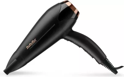 Tharëse flokësh, BaByliss D570DE, 2200W, turmalinë-keramikë, teknologji jonike, me difuzer dhe grykë koncentratore, e zezë