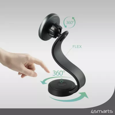 Mbushës wireless 4smarts Qi2, Auto, 12 V, 1.2 m, Gri