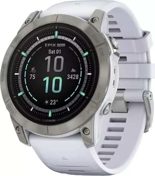 Smartwatch Garmin epix Pro (Gen 2), 51 mm, 32 GB, Titanium, Bardhë