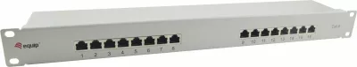 Patch panel rrjeti Equip 16-portë Cat6, 1U, rack, gri