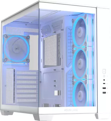 Kasë ASUS A32 PLUS ARGB TG ATX, 4x120mm ARGB fanë, Tempered Glass, e bardhë