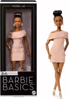 Kukull koleksionuese Mattel Barbie Basics Model 08 JJX27, kukull Barbie Signature, 6+ vjet, rozë e hapur